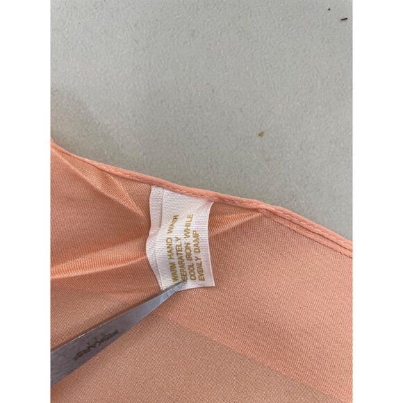 2-Piece Polyester Scarves Peach White Made In Italy Orange Cream Solid - Picture 2 of 4